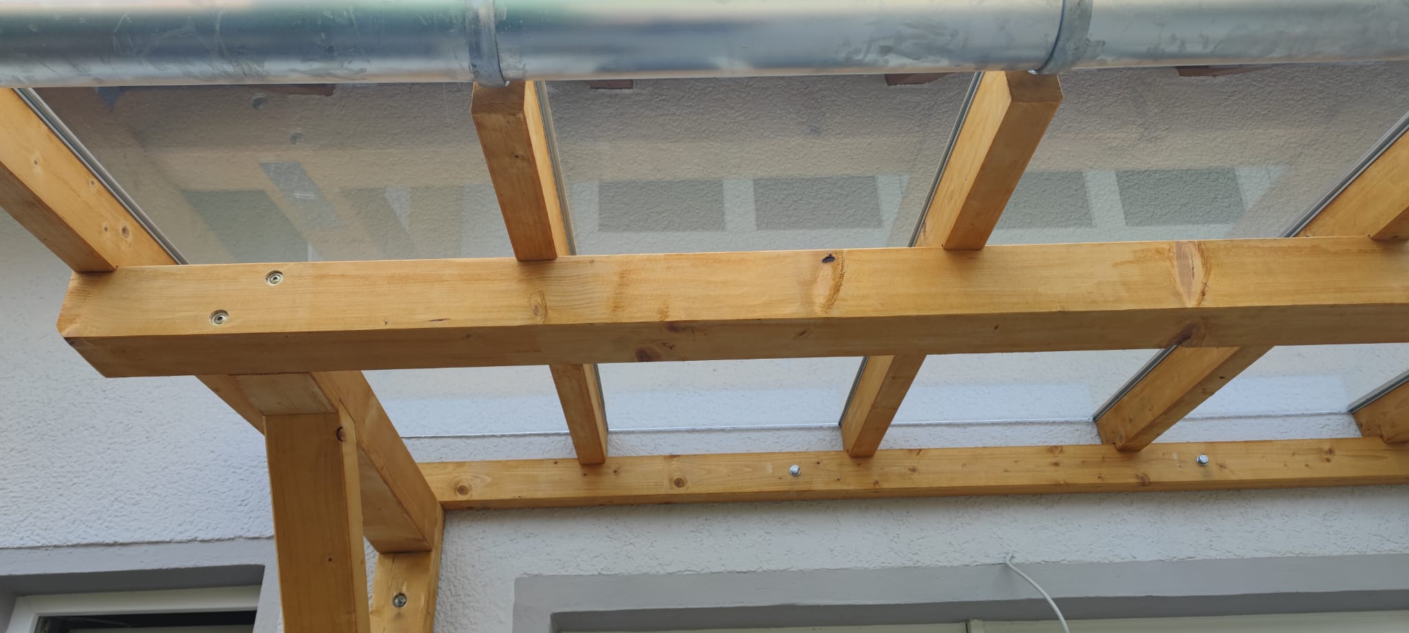 KVH-Holz mit SG-Sicherheitsglas Haustürüberdachung